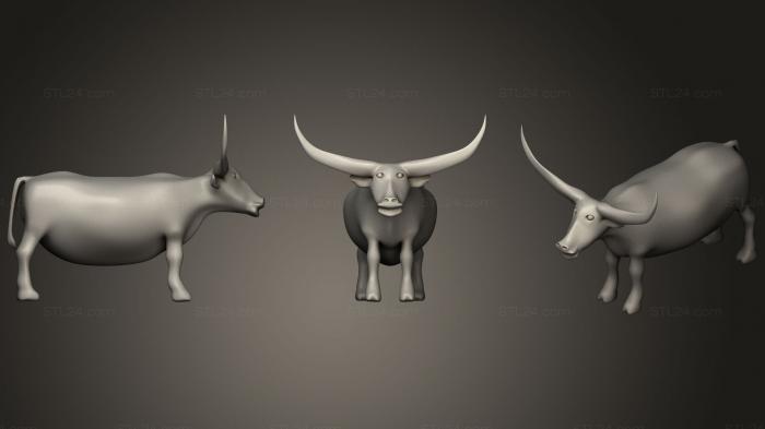 Статуэтки животных (Буйвол, STKJ_1661) 3D модель для ЧПУ станка